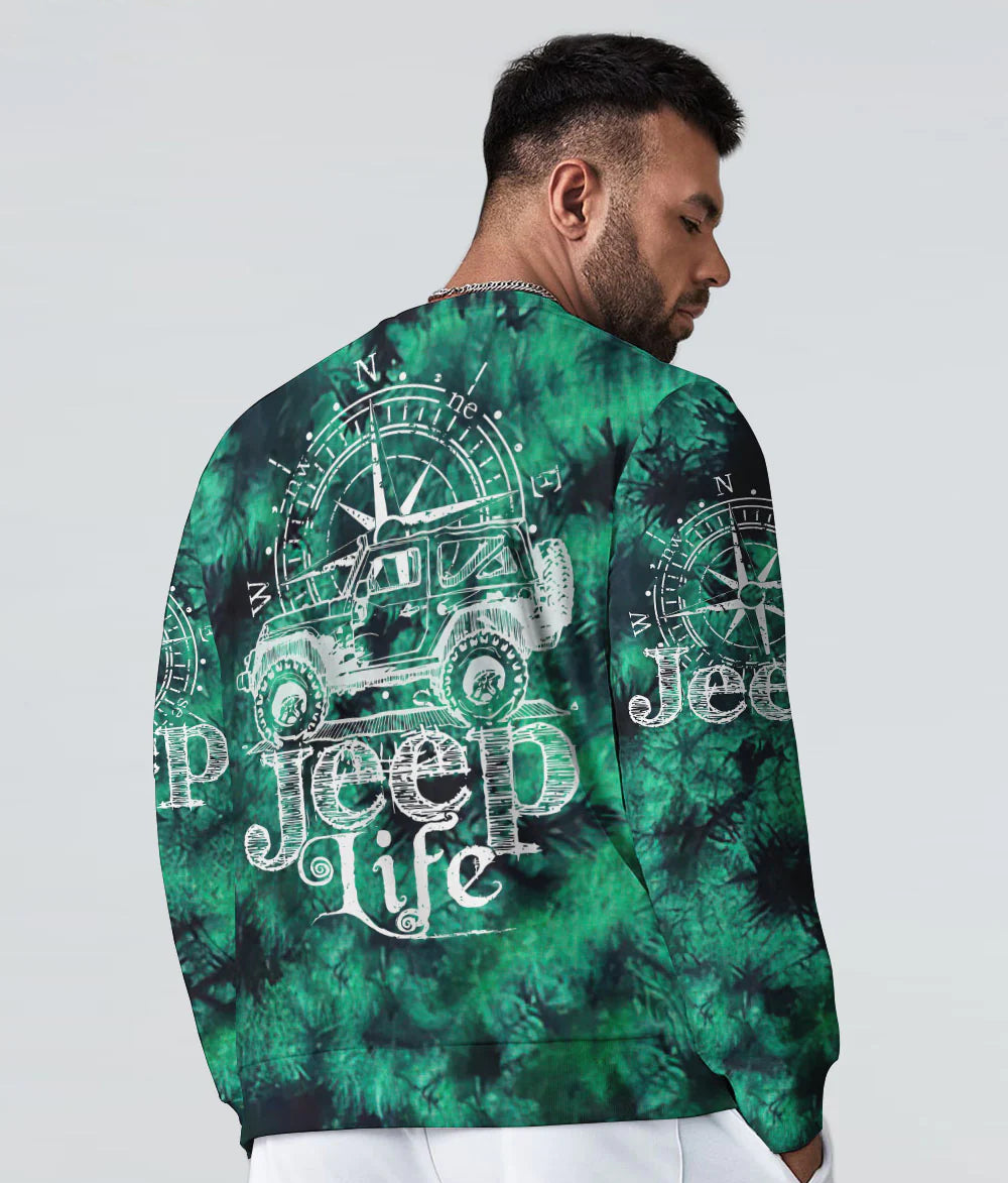 jeep-life-compass-sketch-green-tie-dye-sweatshirt