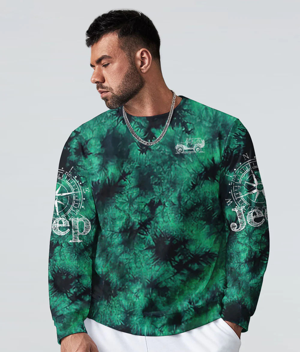 jeep-life-compass-sketch-green-tie-dye-sweatshirt