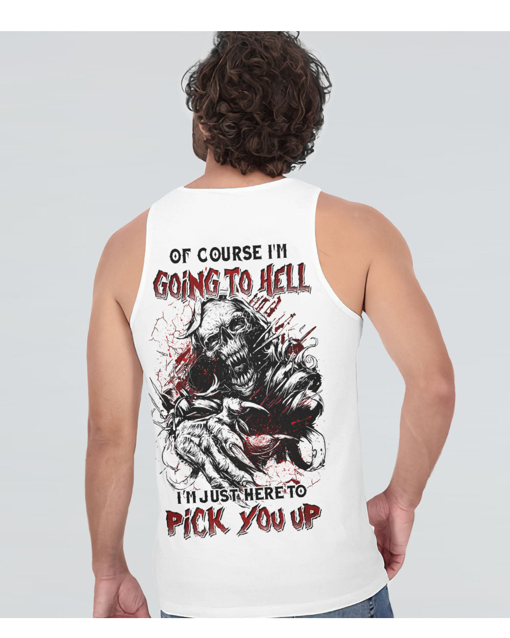 Of Course I'm Going To Hell Skull Men Tank Top