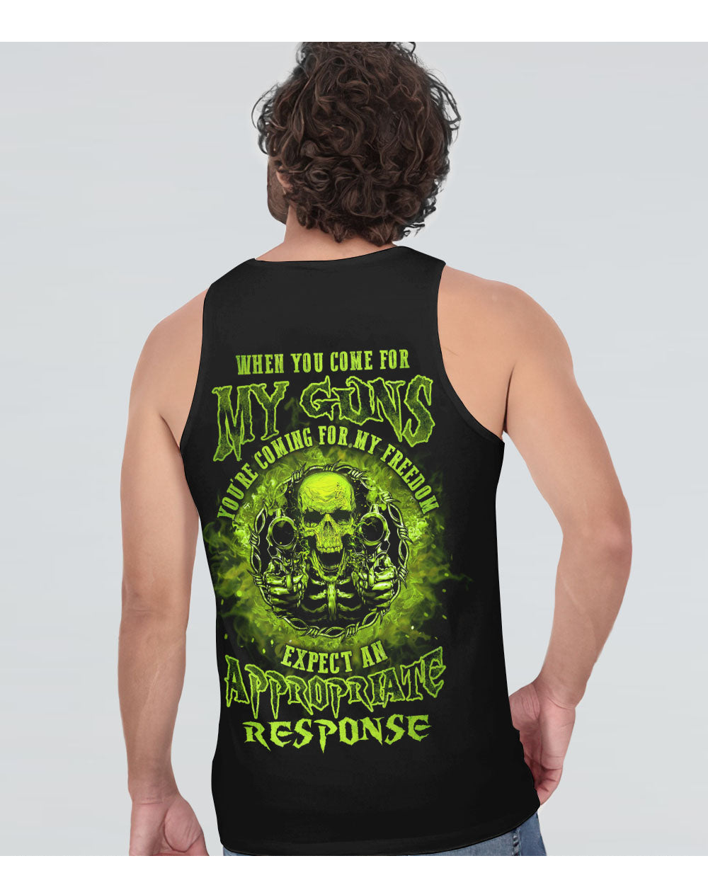 When You Come For My G Green Skull Tank Top