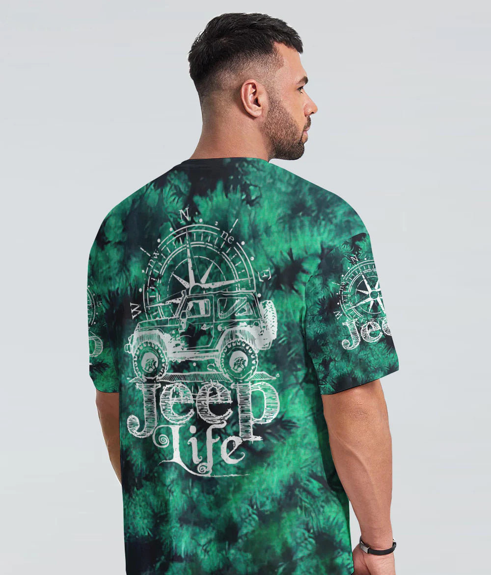 jeep-life-compass-sketch-green-tie-dye-t-shirt