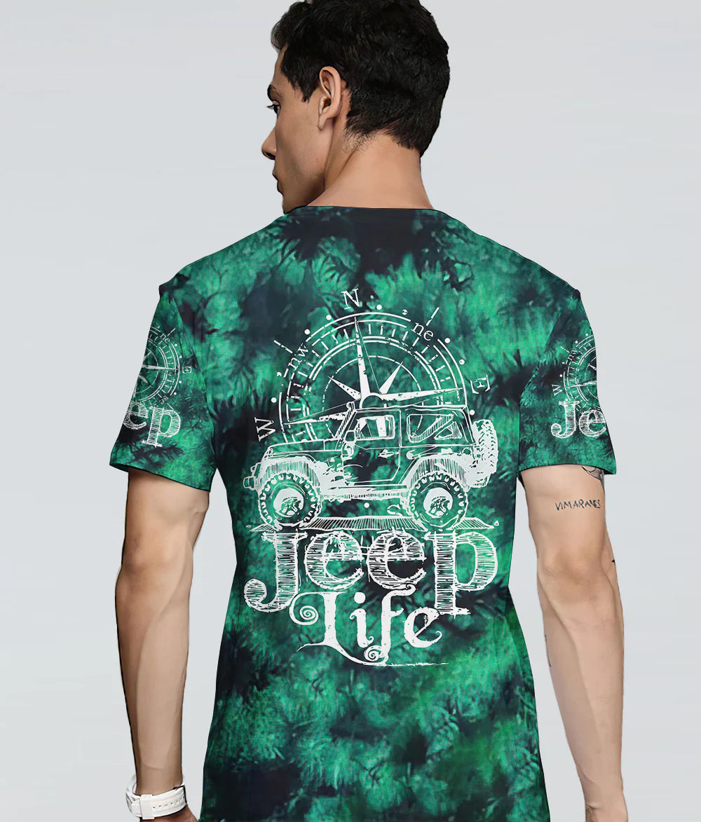 jeep-life-compass-sketch-green-tie-dye-t-shirt