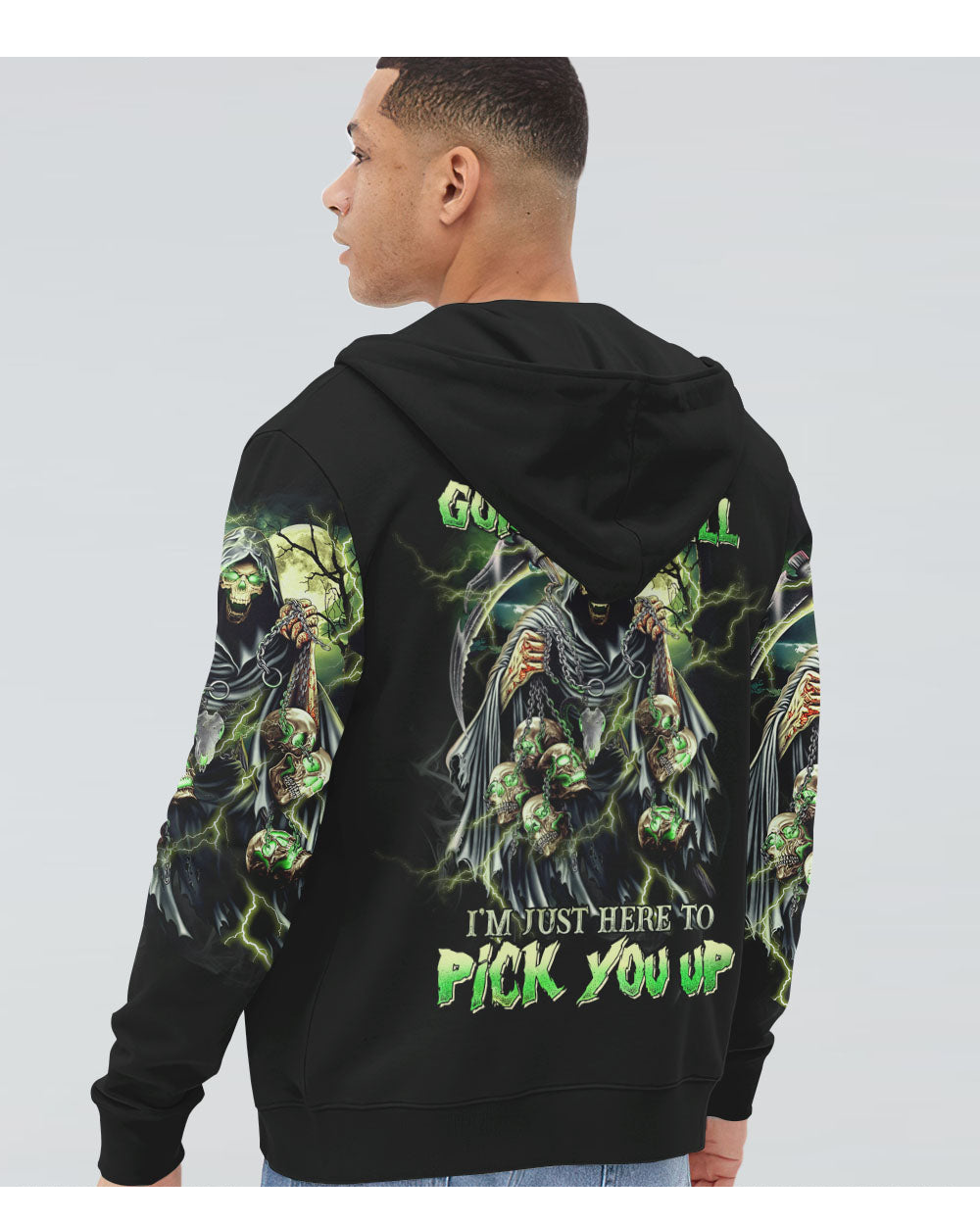 Of course I'm Going To Hell Green Skull Hoodie