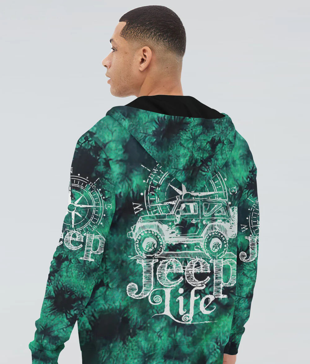 jeep-life-compass-sketch-green-tie-dye-hoodie