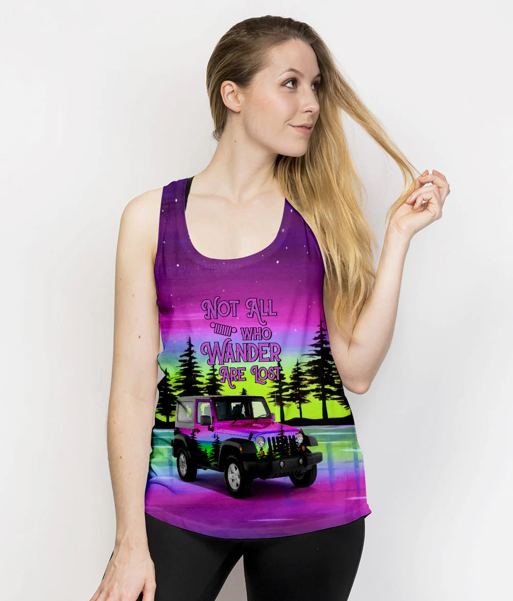 retro-jeep-not-all-who-wander-are-lost-forest-purple-tank-top