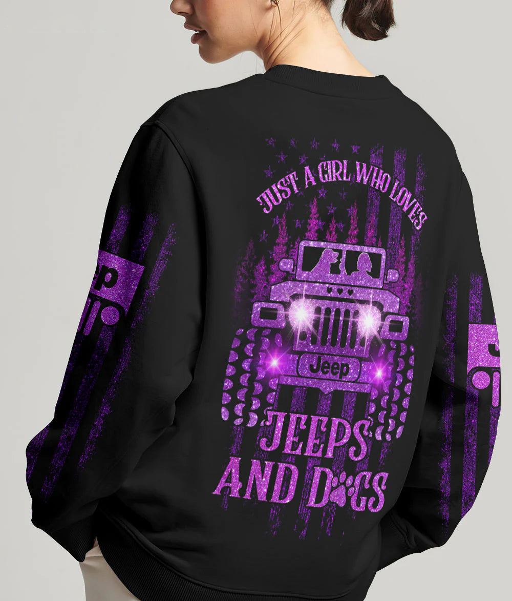 a-girl-her-dog-and-her-jeep-bling-purple-sweatshirt