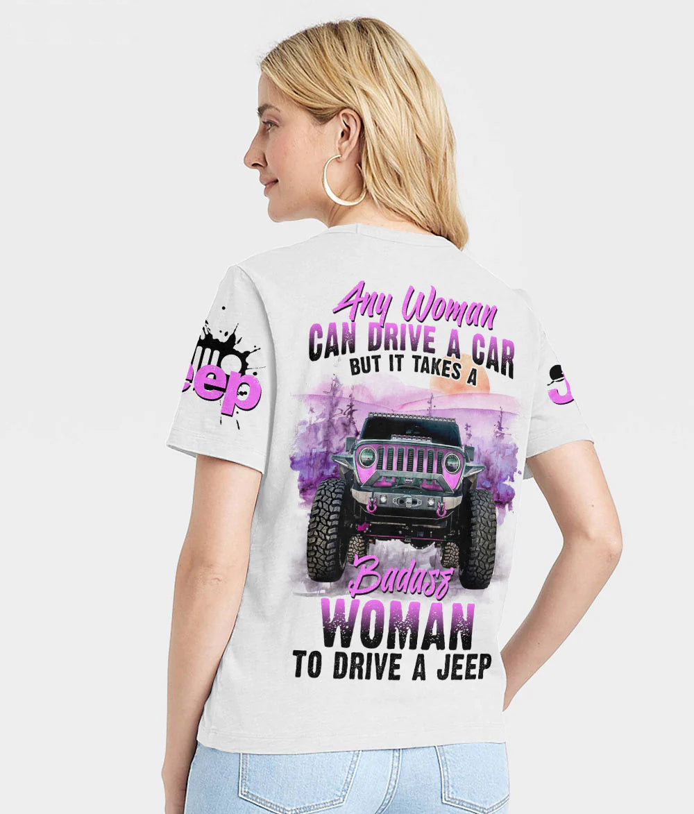 any-woman-can-drive-a-car-jeep-women-v-neck-t-shirt