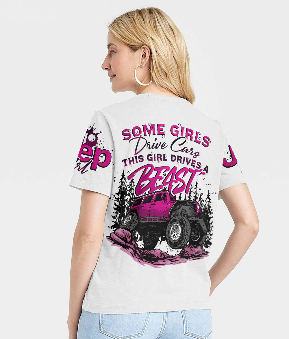 this-girl-drives-a-beast-mountain-jeep-women-v-neck-t-shirt