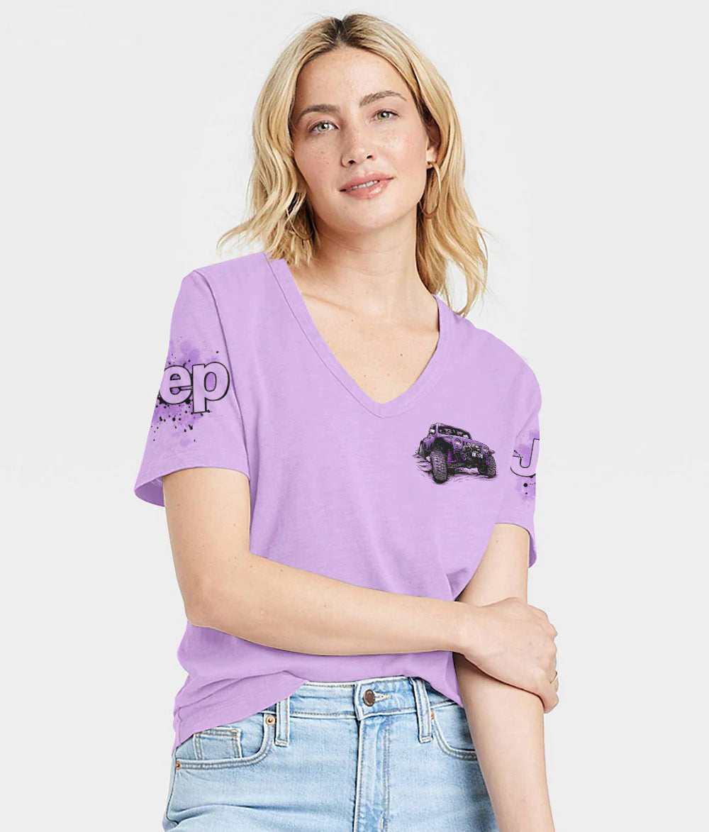 im-not-a-tomboy-jeep-violet-women-v-neck-t-shirt