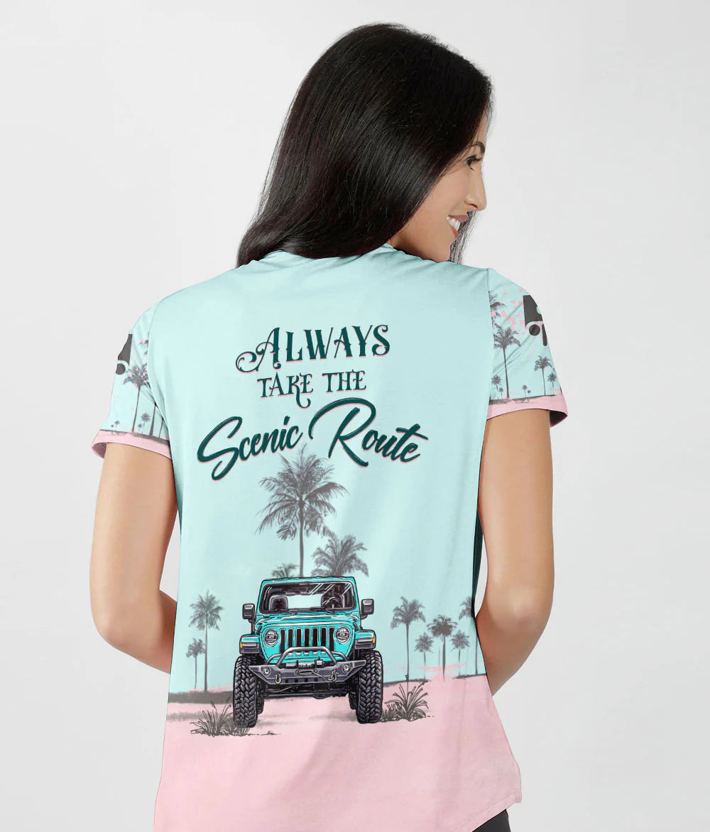 always-take-the-scenic-route-women-v-neck-t-shirt