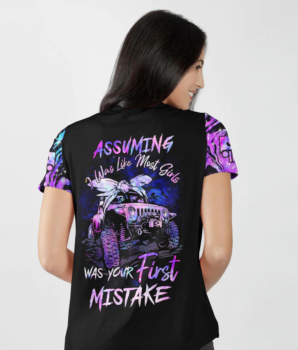 assuming-i-was-like-most-girls-galaxy-jeep-women-v-neck-t-shirt