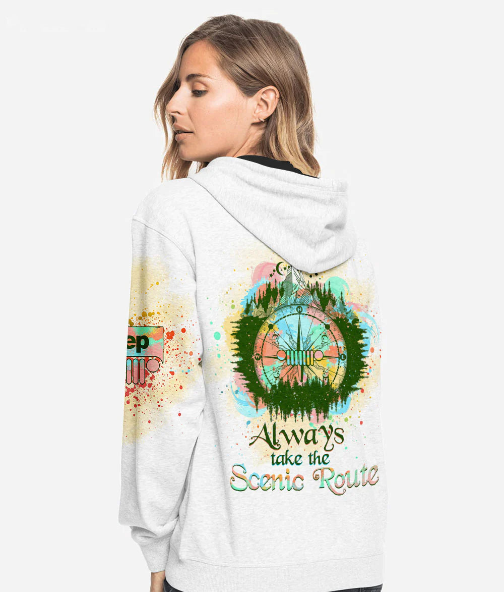 always-take-the-scenic-route-compass-colorful-hoodie