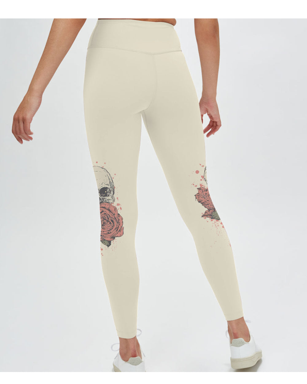 Stuck Between IDK IDC IDGAF Skull Roses All Over Print 3 Leggings