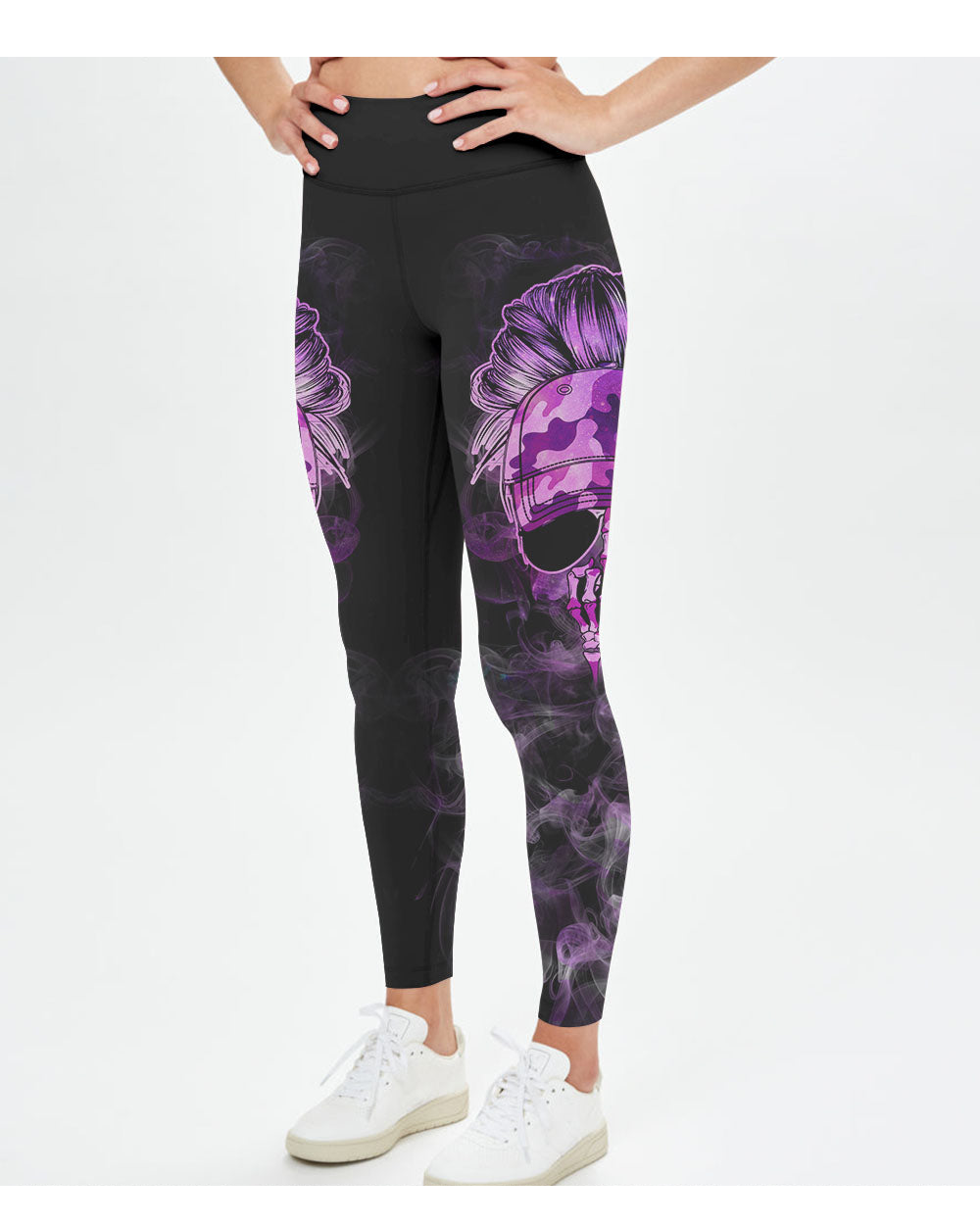 Yes I'm A B But Not Yours Skull Purple Camo Leggings