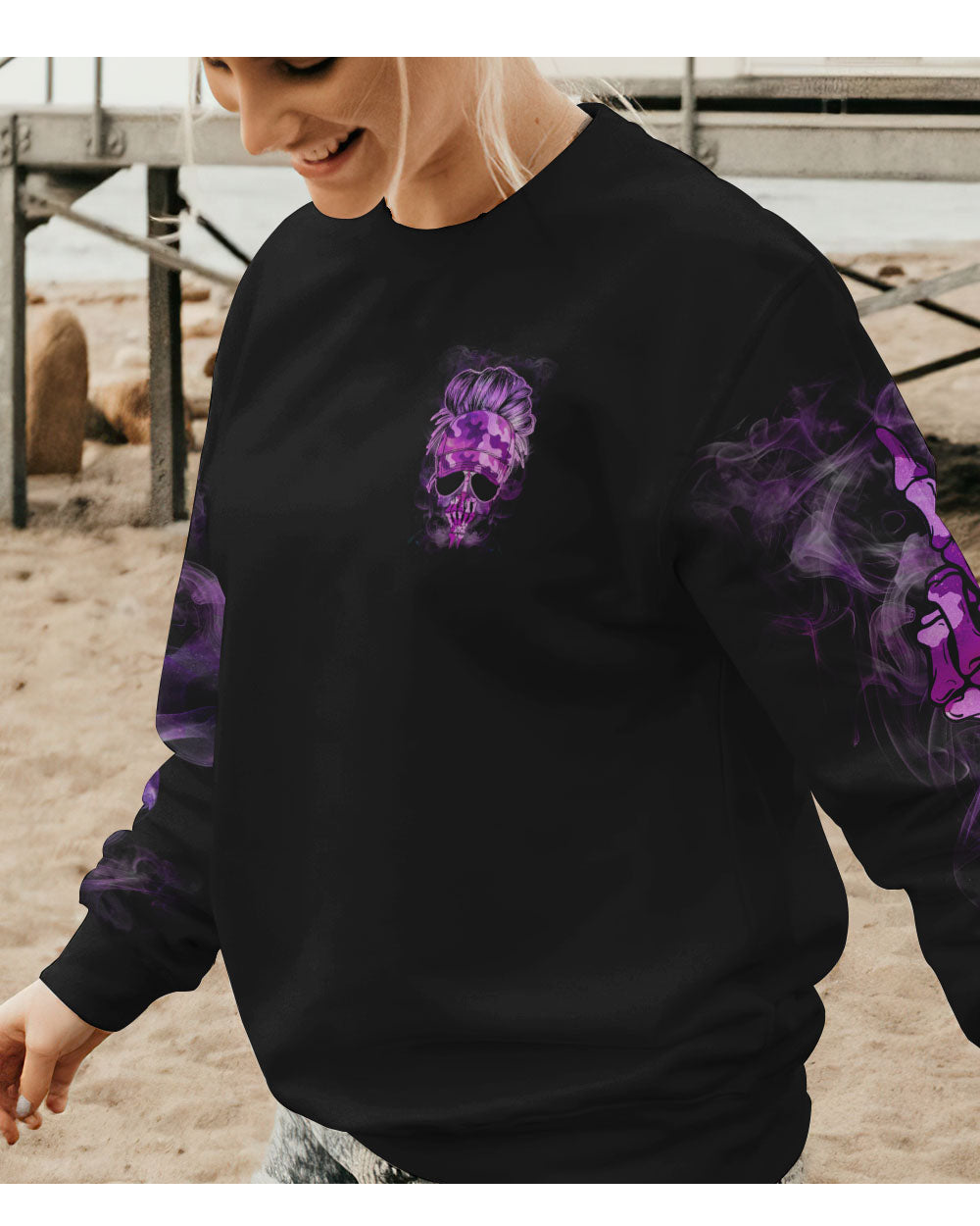 Yes I'm A B But Not Yours Skull Purple Camo Sweatshirt