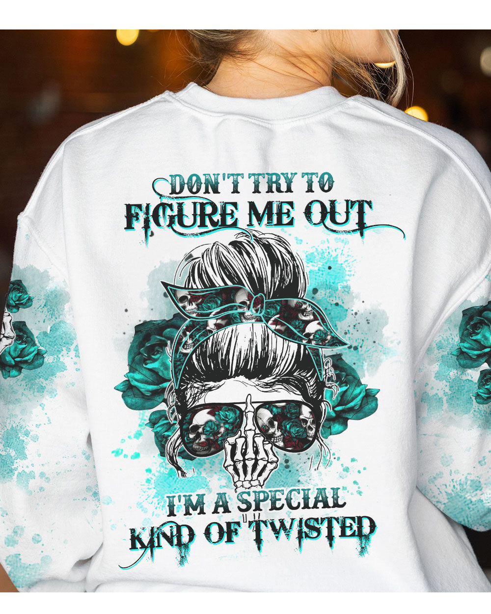 Don't Try To Figure Me Out Skull With Glasses Sweatshirt