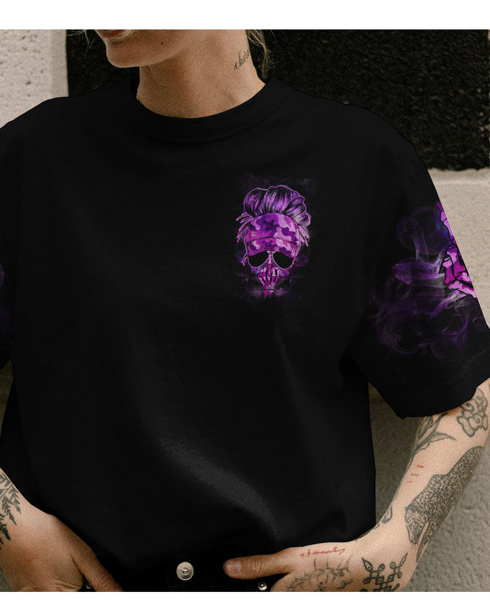 Yes I'm A B But Not Yours Skull Purple Camo T Shirt