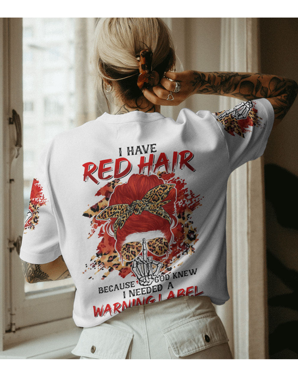 I Have Red Hair White Skull T Shirt