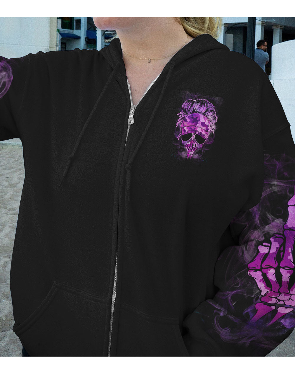 Yes I'm A B But Not Yours Skull Purple Camo Hoodie