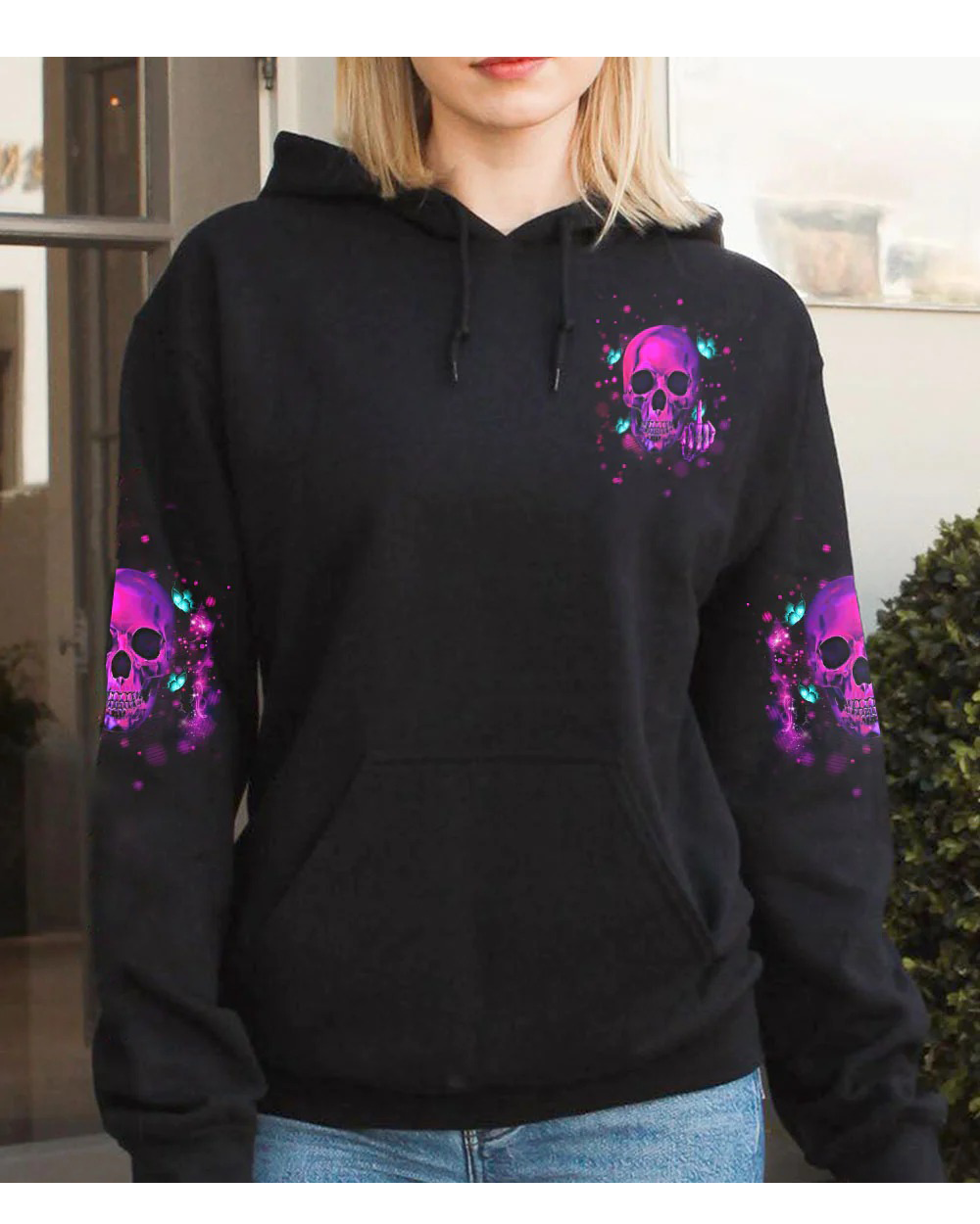 In My Next Time I Want To Be The Karma Fairy Skull Pink Hoodie