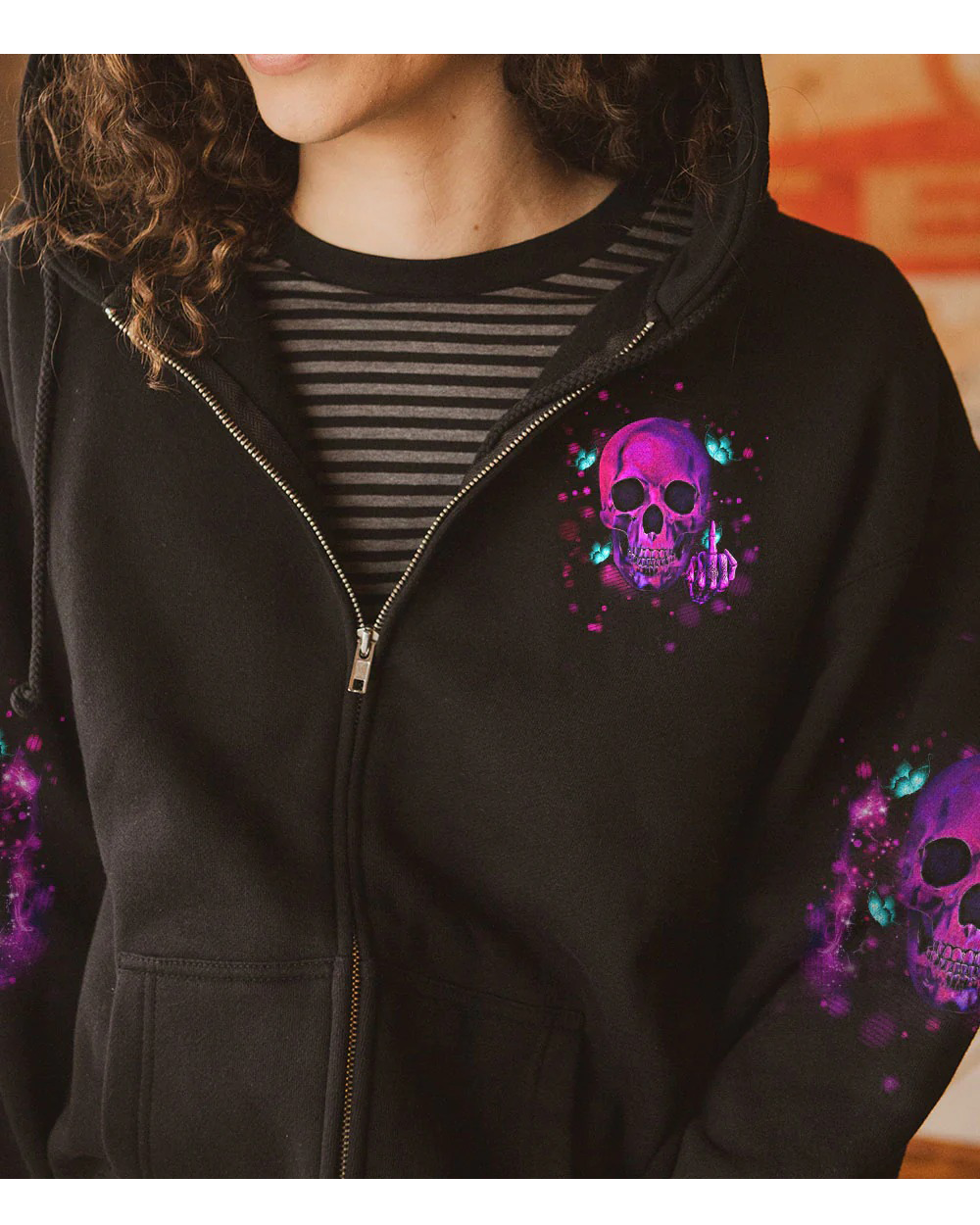 In My Next Time I Want To Be The Karma Fairy Skull Pink Hoodie