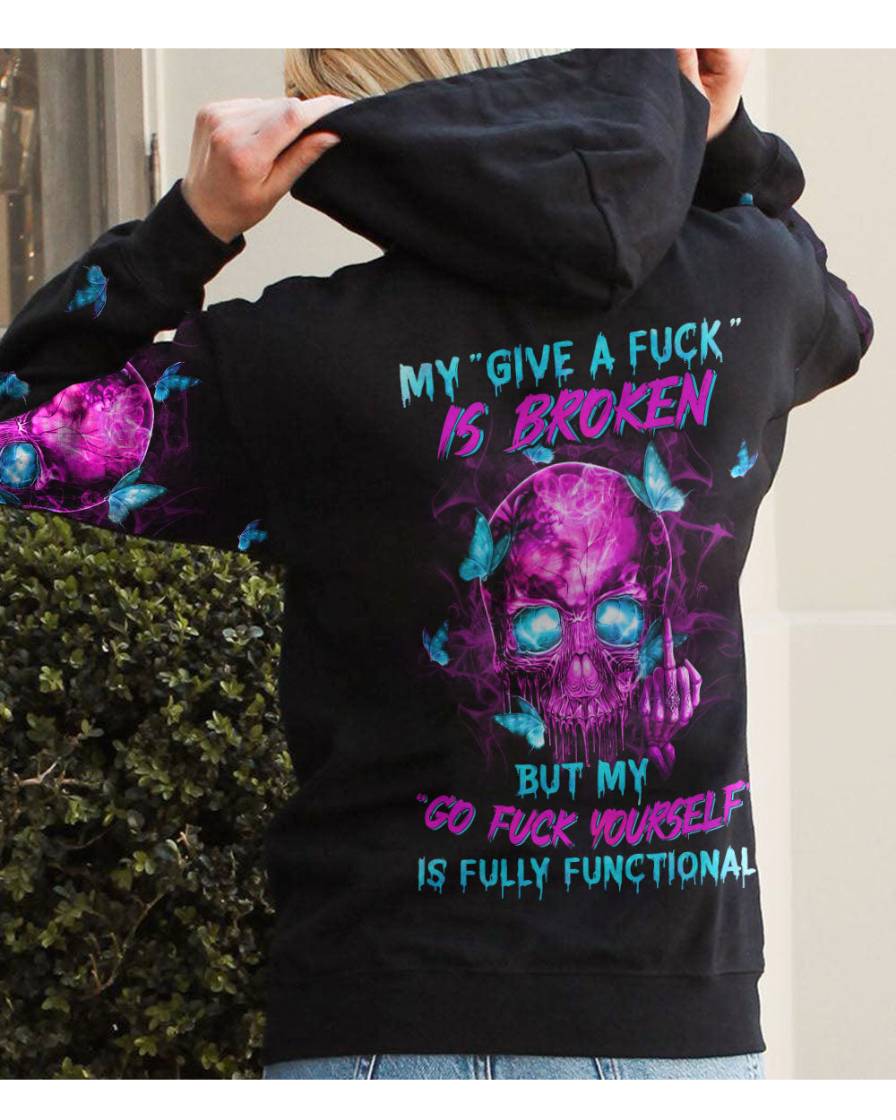 My Give A F Is Broken Skull 3D Hoodie