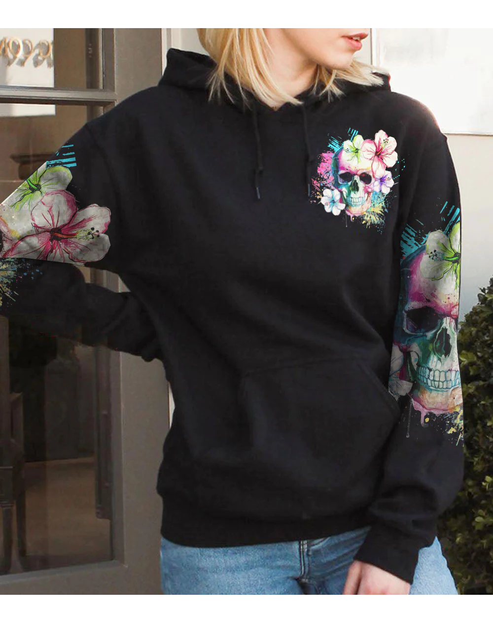 Yes I'm A B But Not Yours Skull Flower Black Hoodie