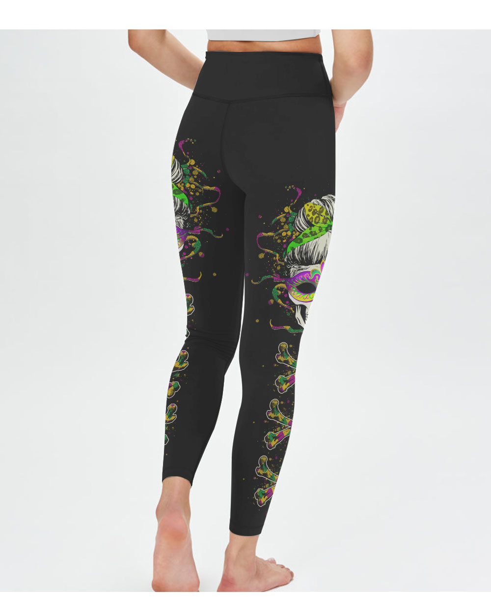 Yes I'm A B But Not Yours Skull Mardi Gras Leggings