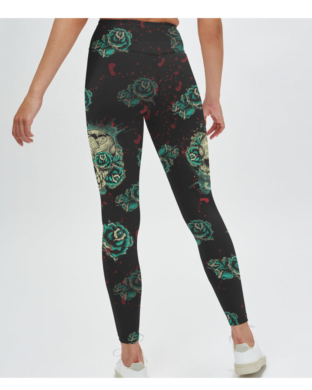 Yes I'm A B But Not Yours Skull Roses Tattoo Leggings