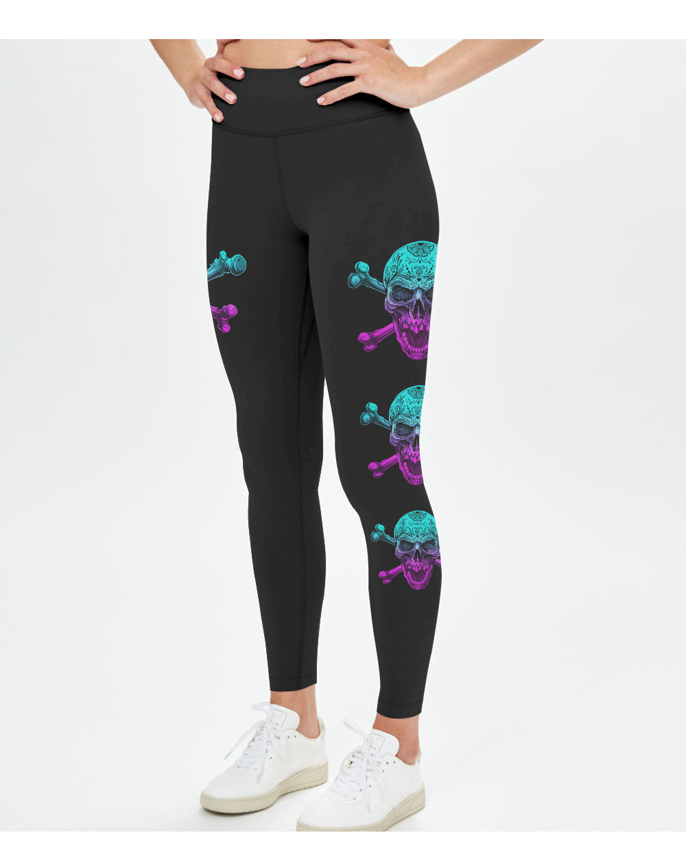 Yes I'm A B But Not Yours Skull Crossbone Black Leggings