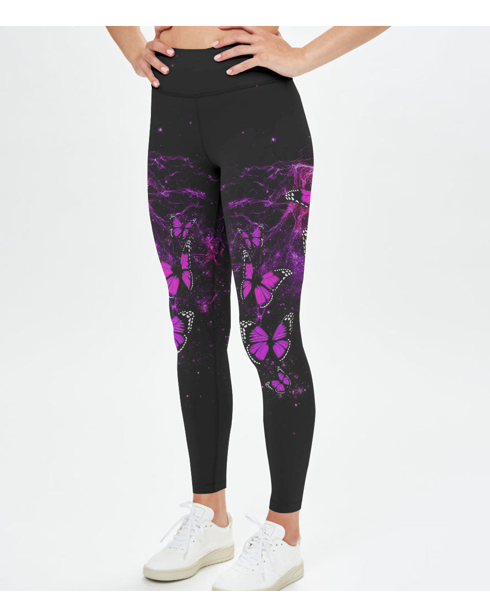 Don't Underestimate Me Skull Flower Black Leggings