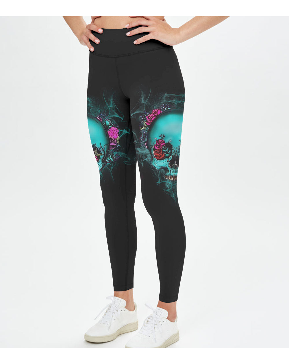 Yes I'm A B But Not Yours Skull Black Leggings