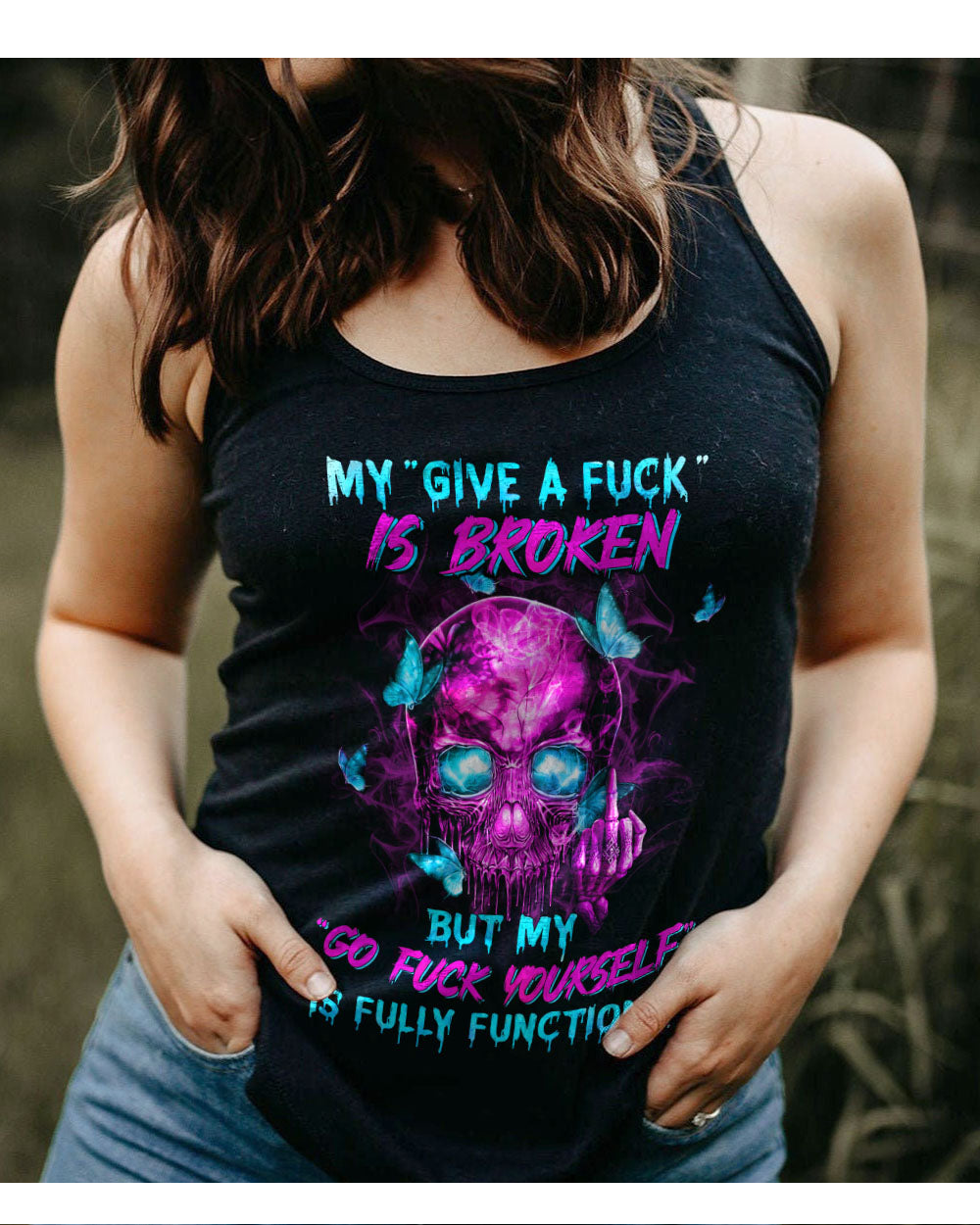 My Give A F Is Broken Skull 3D Tank Top