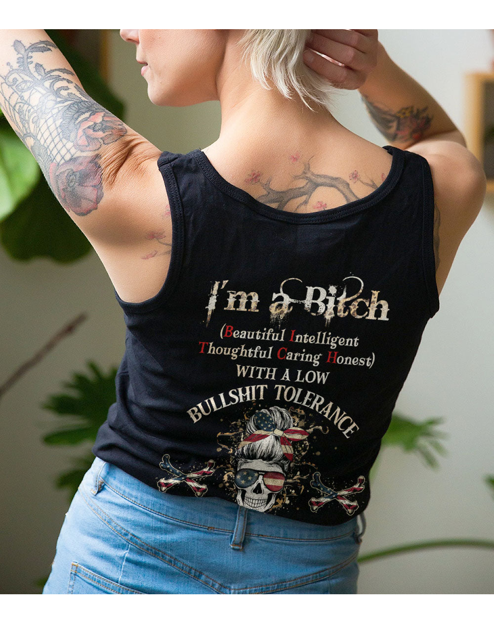 I'm A B Don't Try Me Skull  3D Tank Top