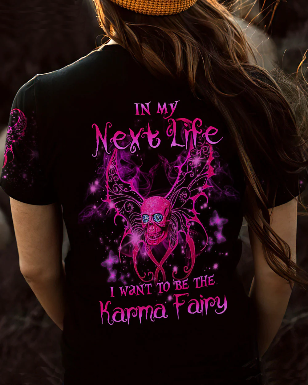 In My Next Time I Want To Be The Karma Fairy Skull T shirt