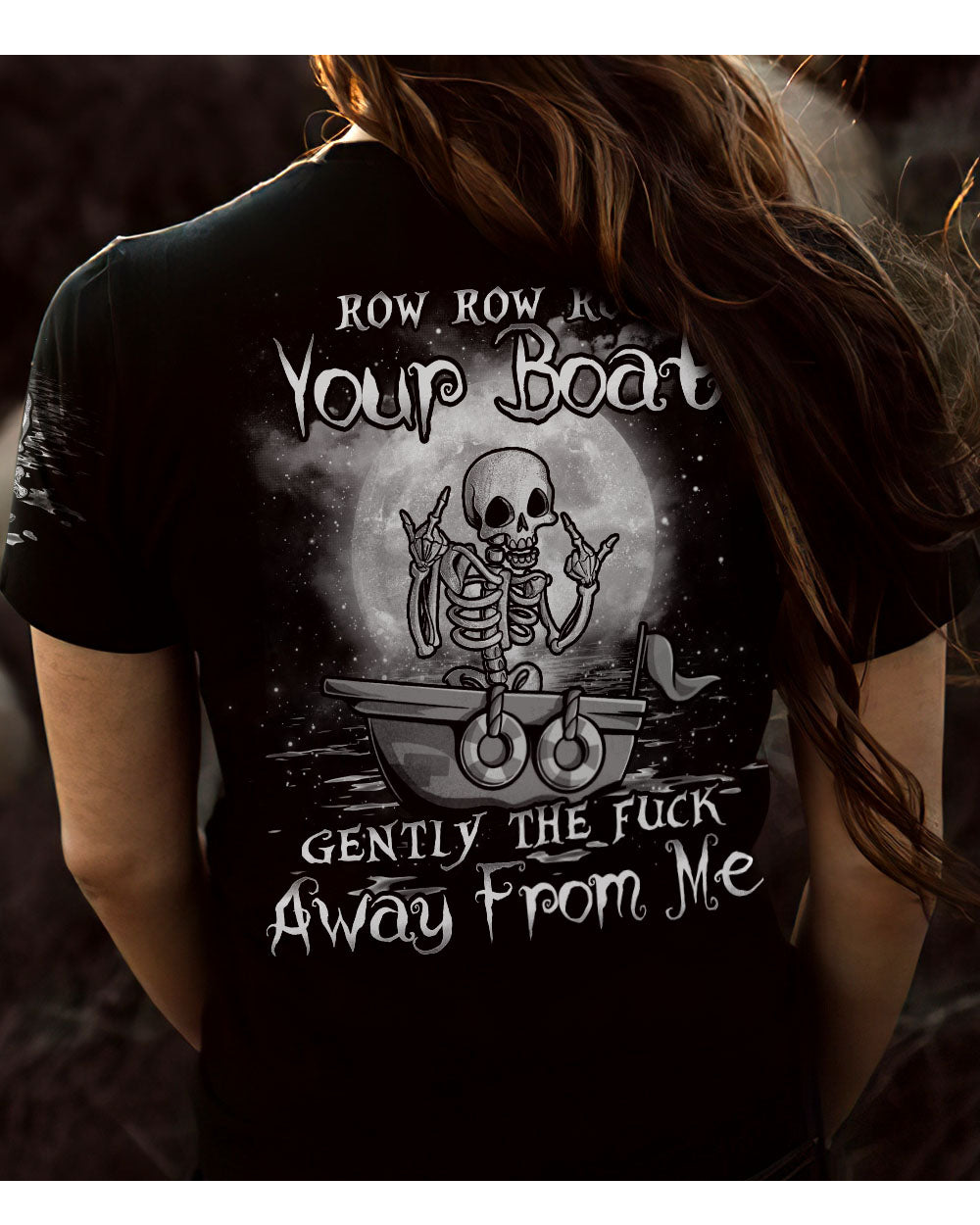 Row Row Row Your Boat Skeleton Crossbone T Shirt