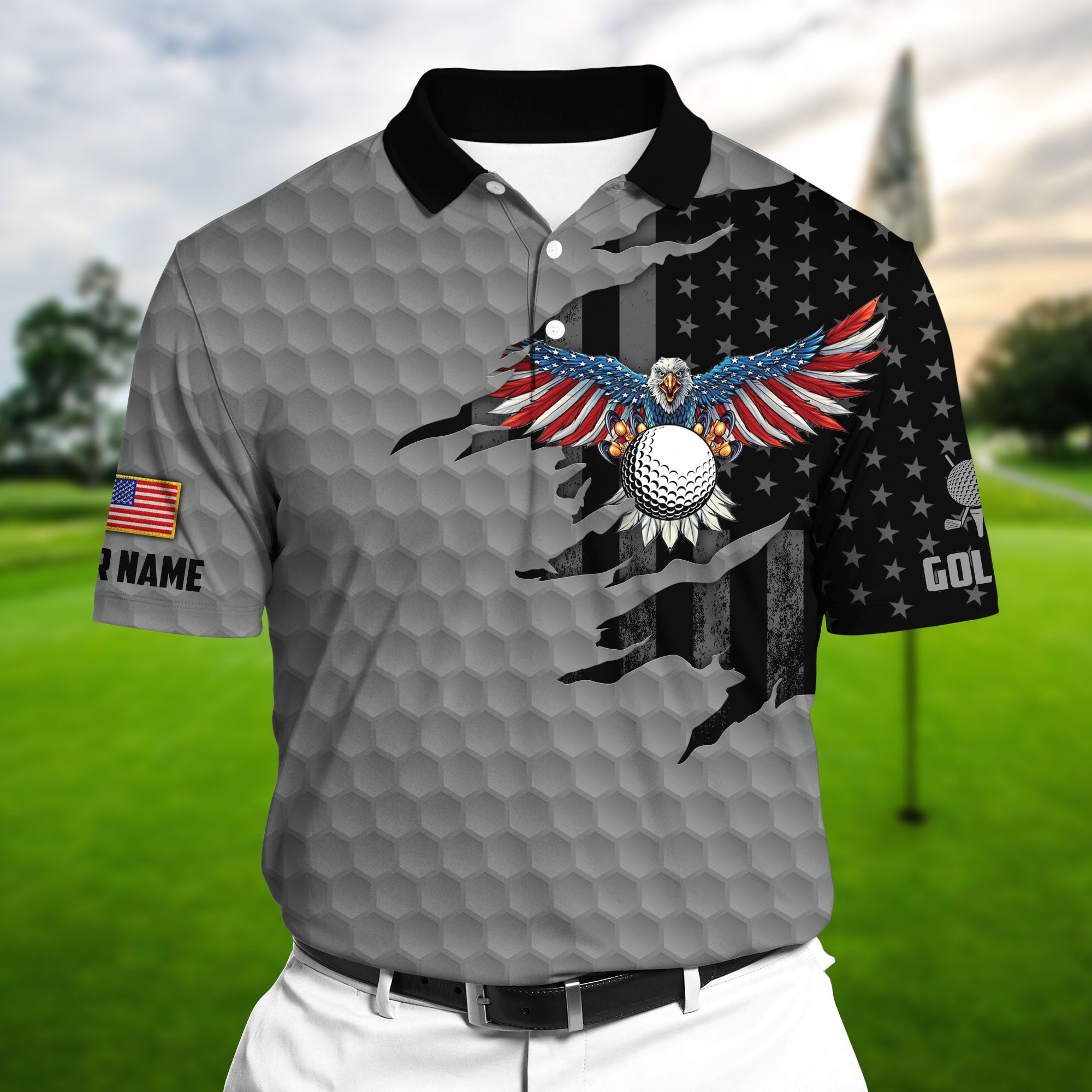 Premium Cool Eagle Golf Lover, Golf Polo Shirts Multicolor Personalized