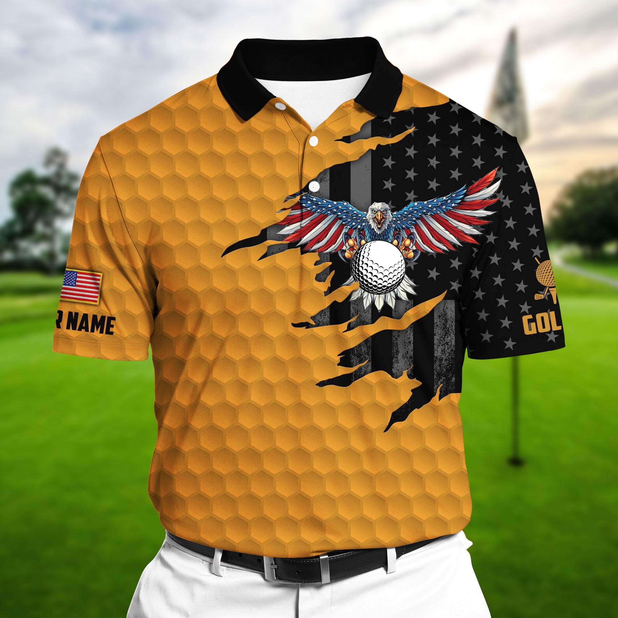 Premium Cool Eagle Golf Lover, Golf Polo Shirts Multicolor Personalized