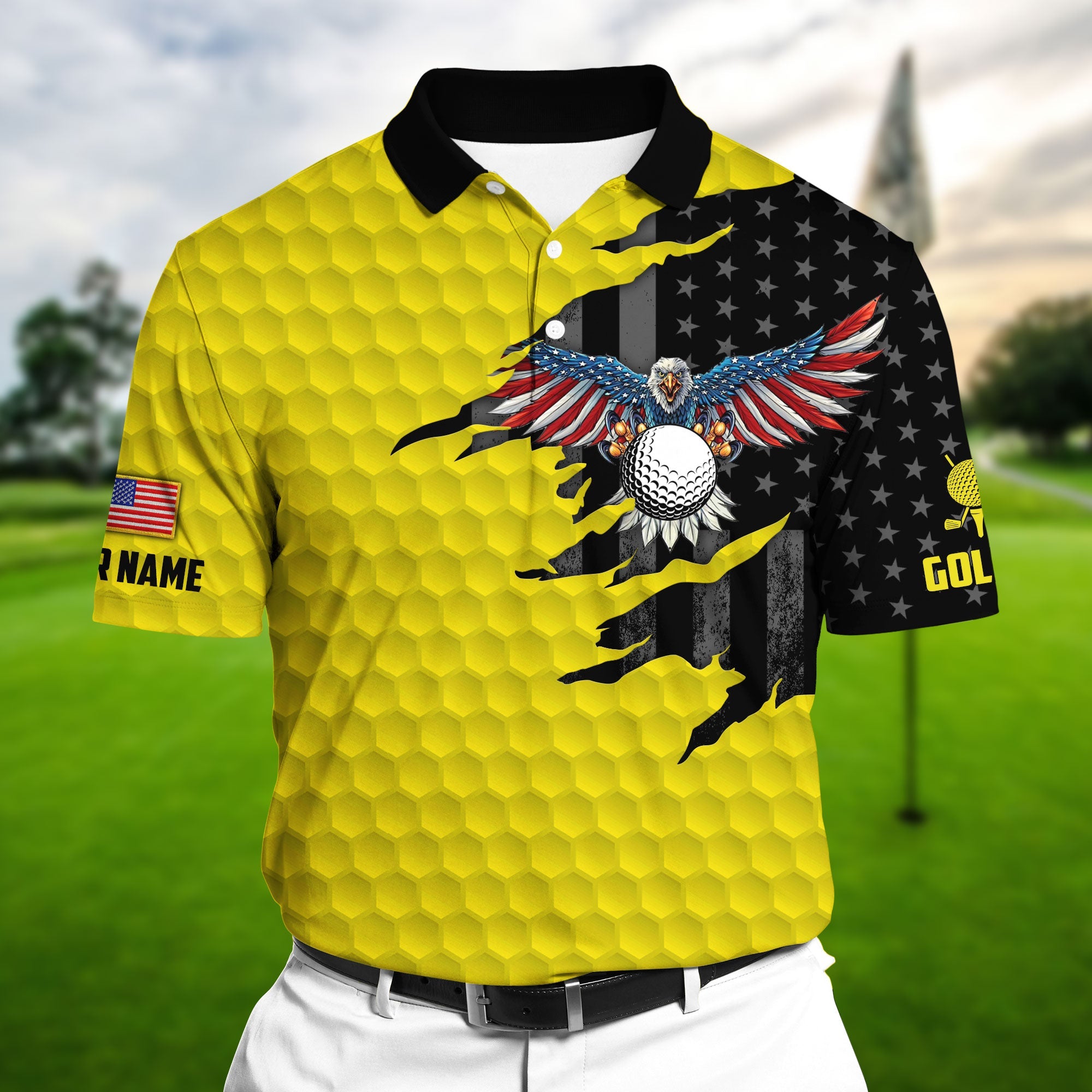 Premium Cool Eagle Golf Lover, Golf Polo Shirts Multicolor Personalized