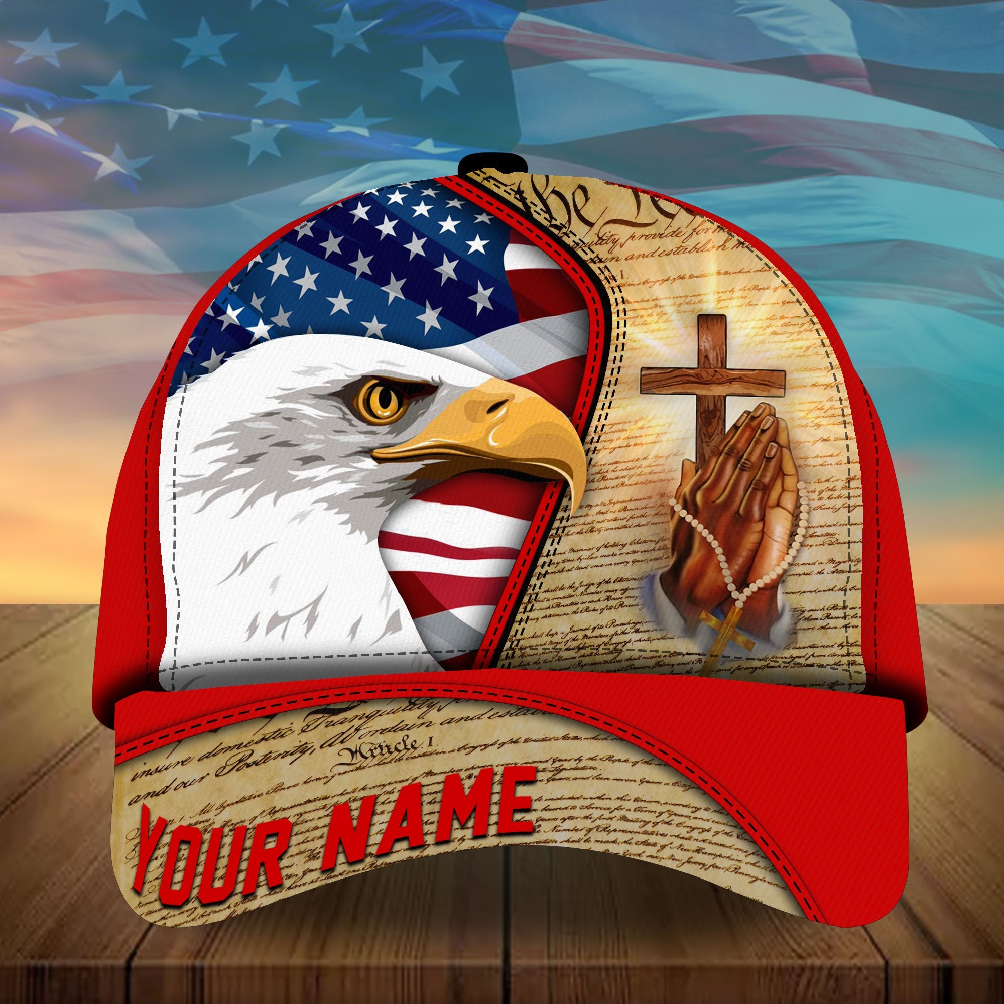 Premium Unique American Eagle In God We Trust Hats Personalized