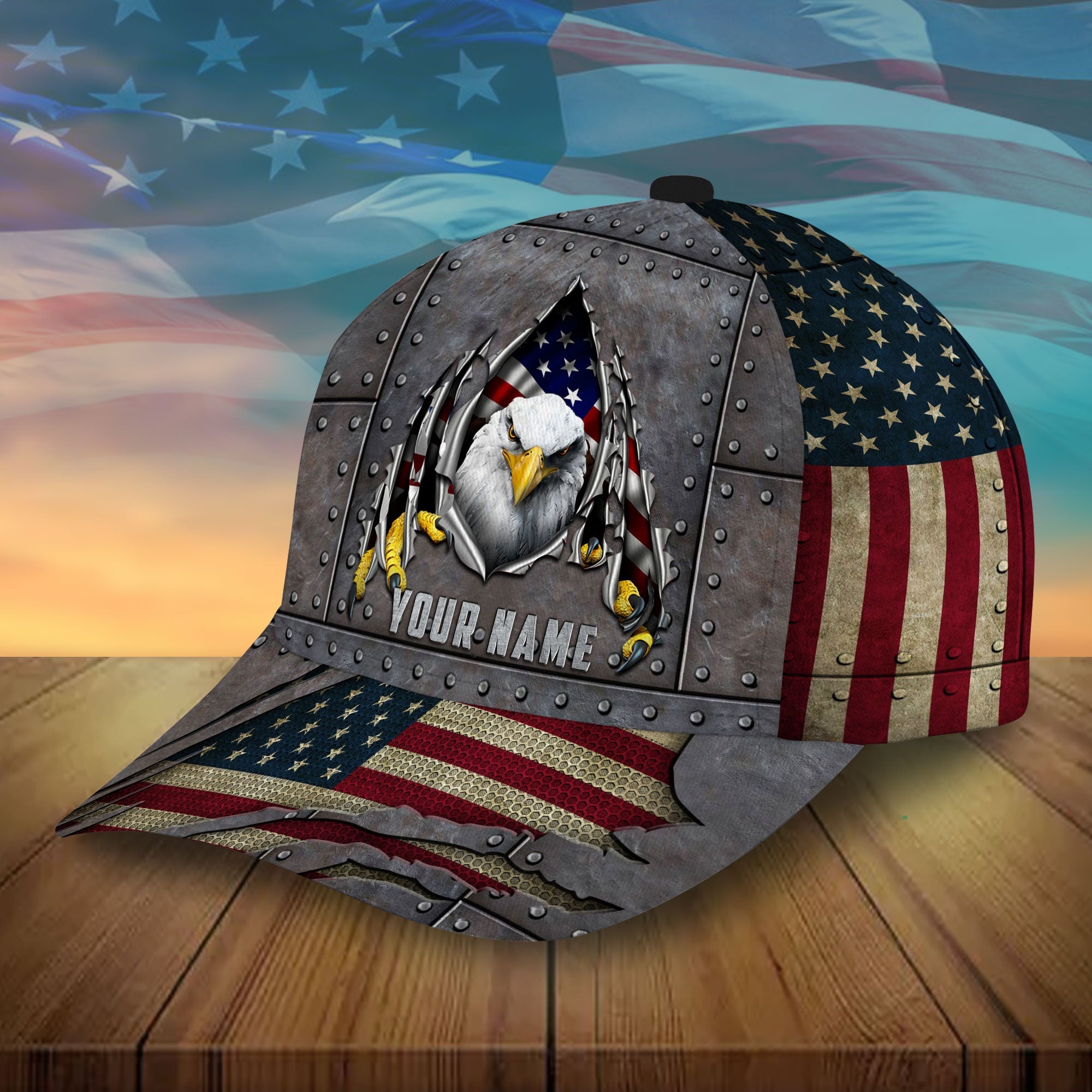 Premium Unique Metal American Eagle Hats Personalized