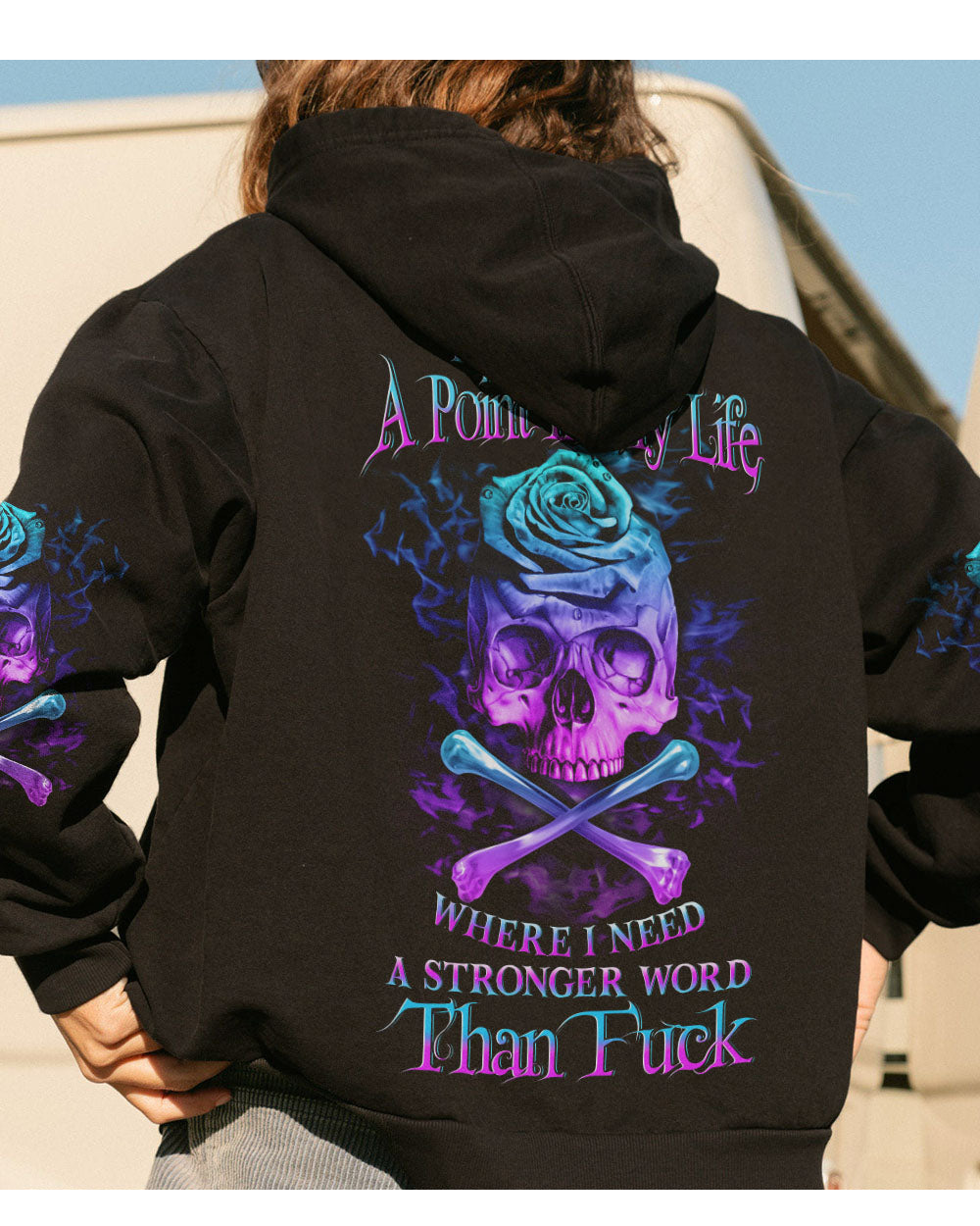 I've Come To A Point In My Life Skull Black Hoodie