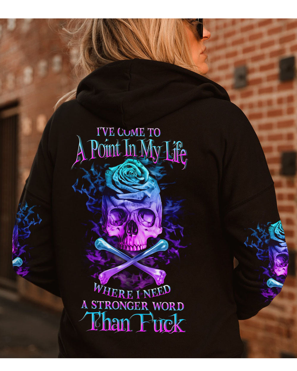 I've Come To A Point In My Life Skull Black Hoodie