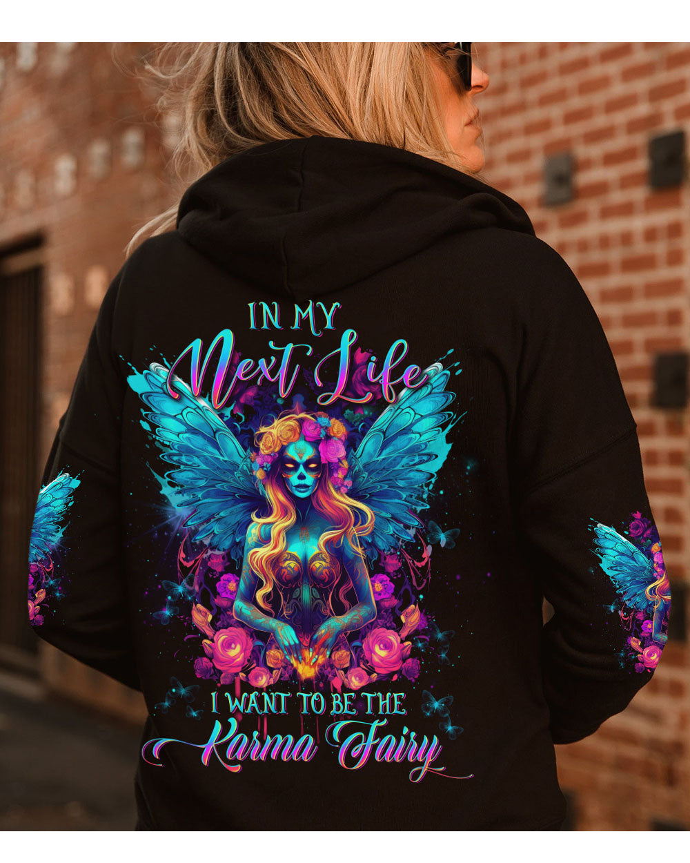 In The Next Life Skull Karma Fairy Black Hoodie