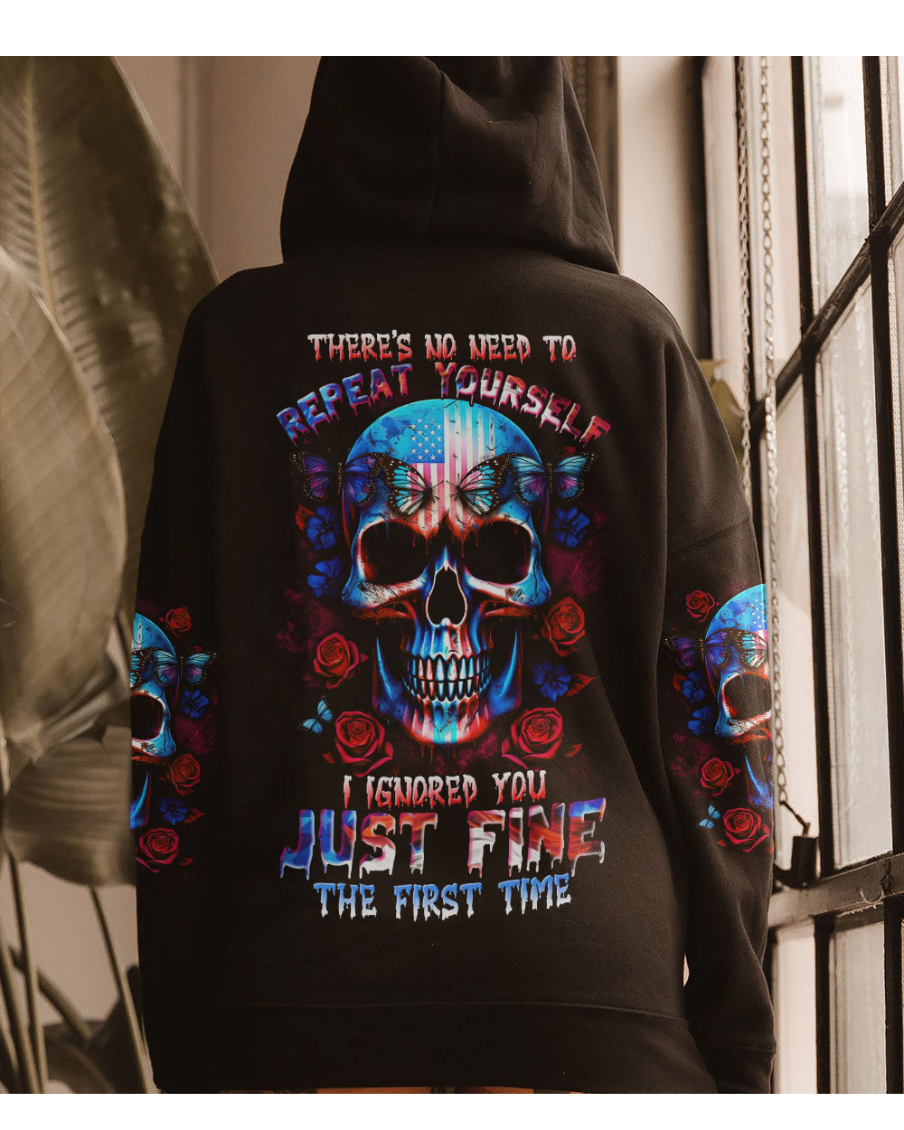 There Is No Need To Repeat Yourself Skull Hoodie