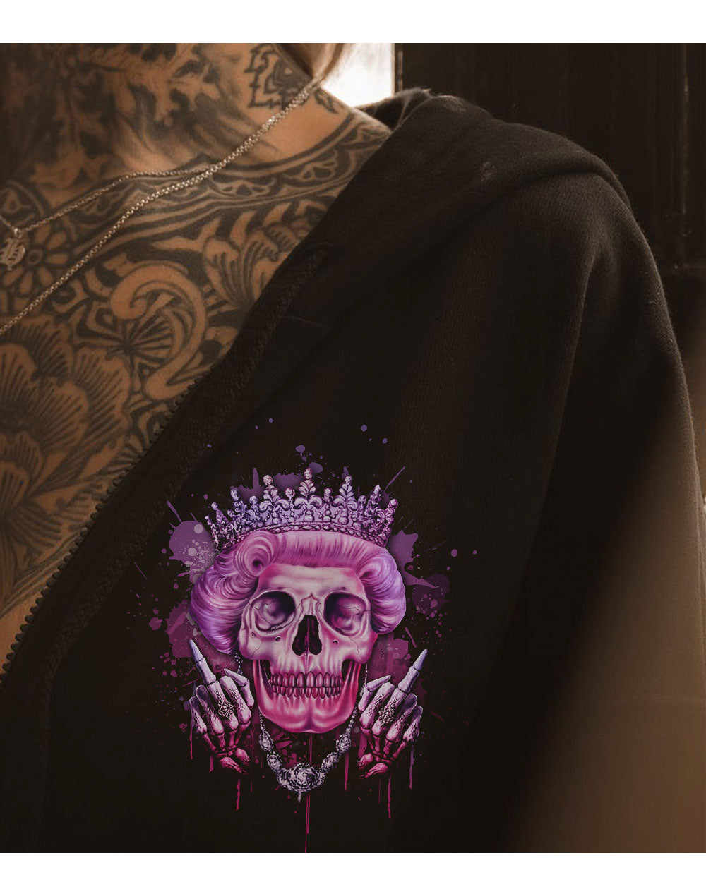 I'm Not Princess I'm The Queen Skull Purple Hoodie