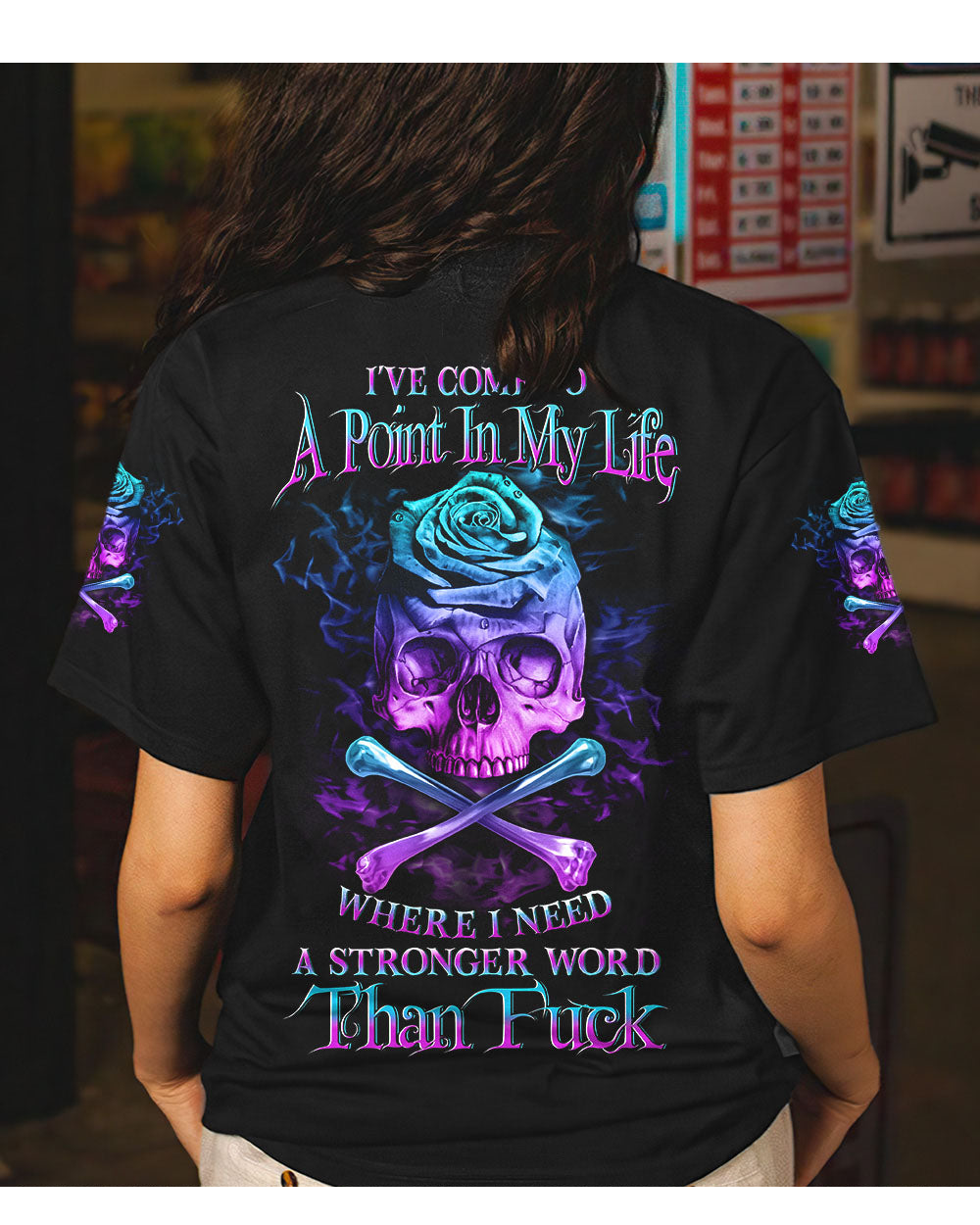 I've Come To A Point In My Life Skull Black T Shirt