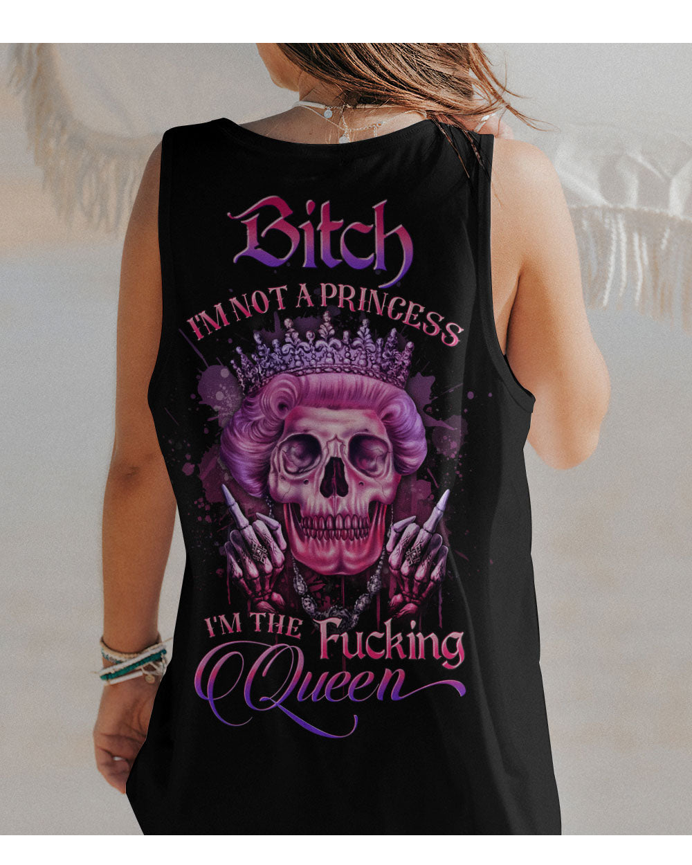 I'm Not Princess I'm The Queen Skull Purple Tank Top