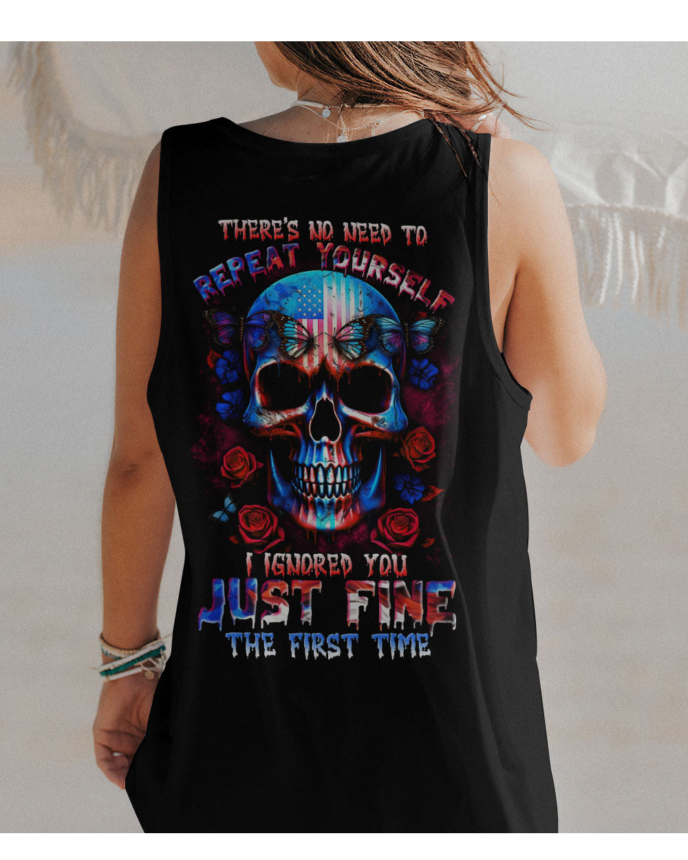 There Is No Need To Repeat Yourself Skull Tank Top