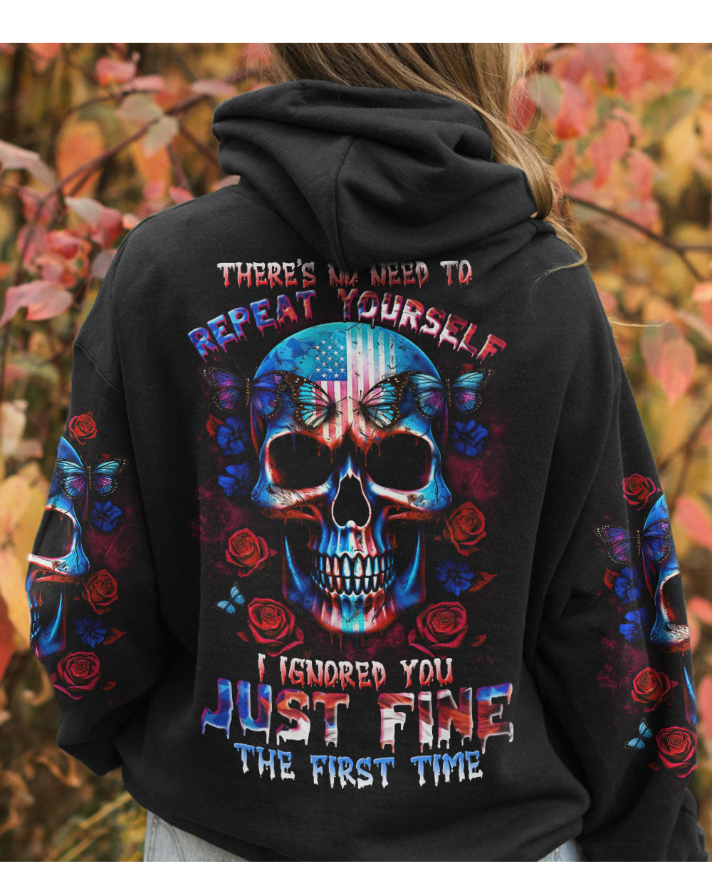 There Is No Need To Repeat Yourself Skull Hoodie